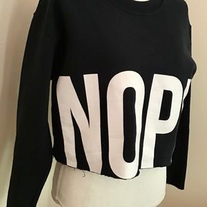 JAC VANEK Crop NOPE Sweatshirt SMALL MINT CONDIT